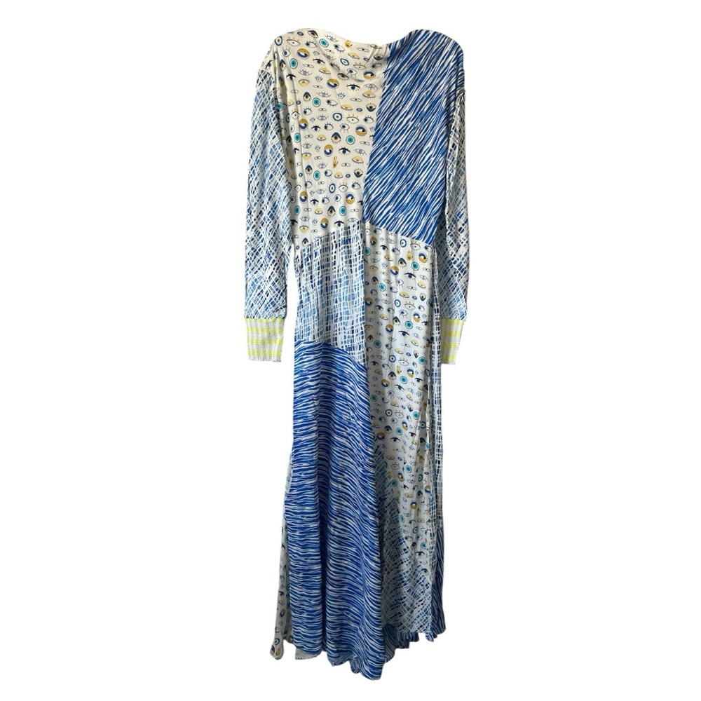 Conditions Apply Yvelisse Eye Print Maxi Dress XXL Blue Abstract - Picture 5 of 11